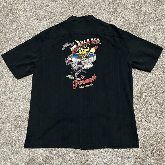 Tommy Bahama Silk Embroidered Button Up Shirt Large Scorpion Poison Las Vegas - Picture 9 of 9